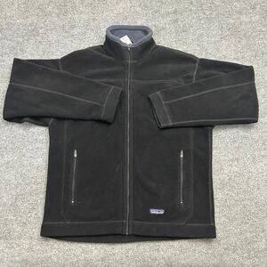 Patagonia Full Zip Fleece Jacket Men’s M Black Gray Trim Outdoor Hiking Warm